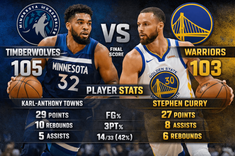 Timberwolves vs Golden State Warriors Match Player Stats