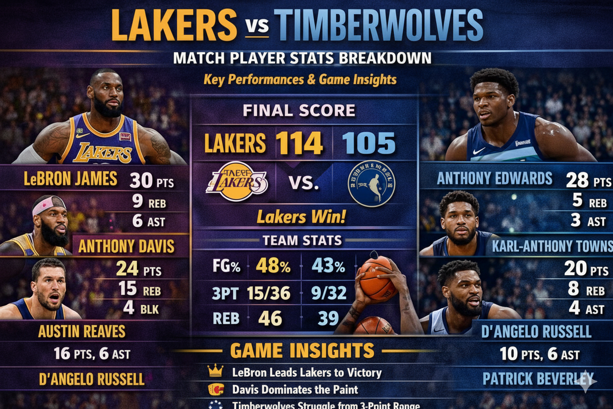 Lakers vs Timberwolves Match Player Stats