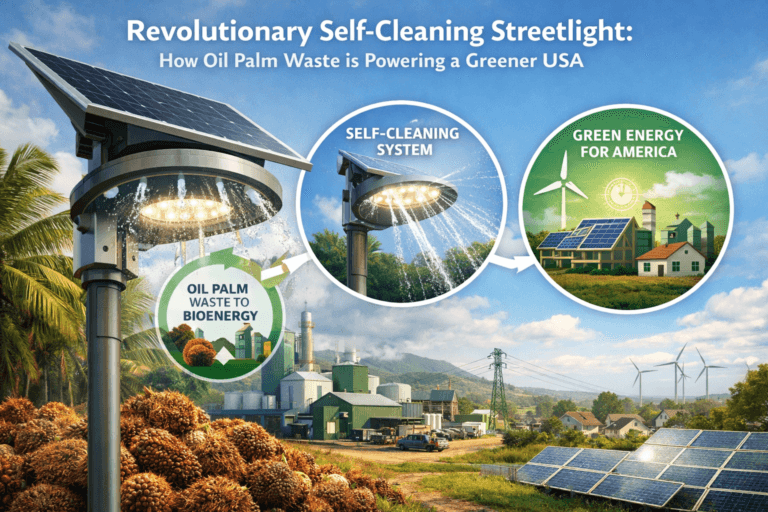 Self-Cleaning Streetlight: How Oil Palm Waste