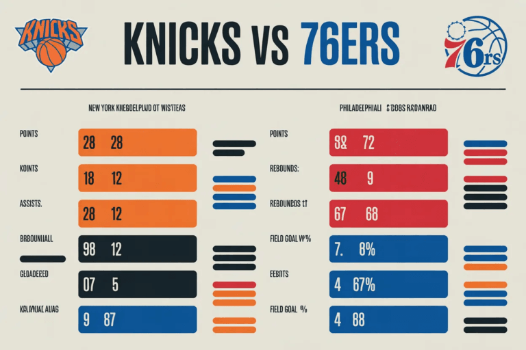 Knicks vs 76ers Match Player Stats