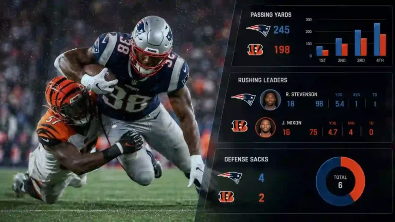 New England Patriots vs Bengals Match Player Stats