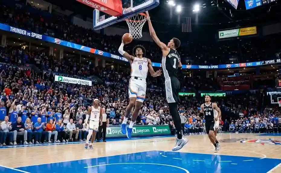 oklahoma city thunder vs san antonio spurs match player stats
