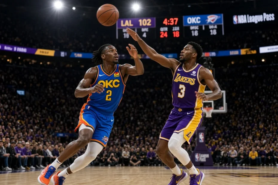 Oklahoma City Thunder vs Lakers Match Player Stats