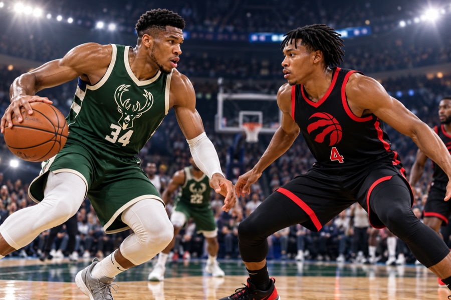 Milwaukee Bucks vs Toronto Raptors match player stats basketball game